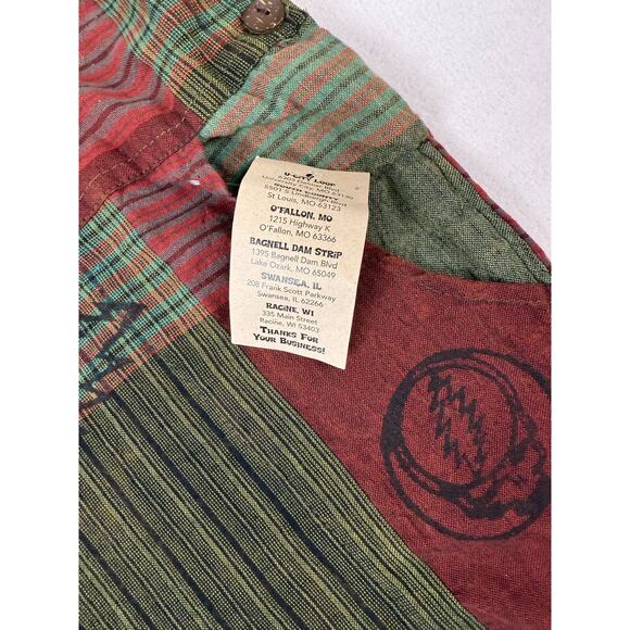 Offical Grateful Dead Patchork Overall Bib Shorts Women's M Hippie Boho Festival - Picture 10 of 14